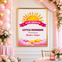 Chuva de Amor Rosa Bebê Solzinho Chamada de Boas-V
