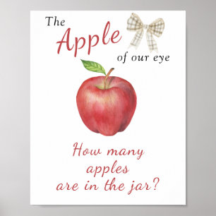 Poster Chuva de bebê Apple - adivinhe quantas maçãs estão