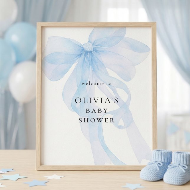 Poster Chuva de Bebê Bem-vindo ao Arco Azul Imprimível (Criador carregado)