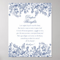 Chuva de Bebê Blue Chinoiserie Flora Diaper Though