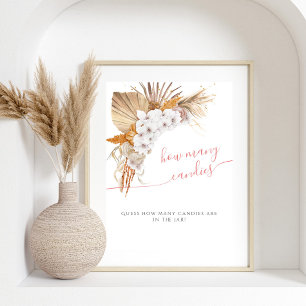 Poster Chuva de Bebê Boho Chic em Aquarela Quantos Doces