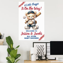 Poster Chuva de Bebê de Beisebol