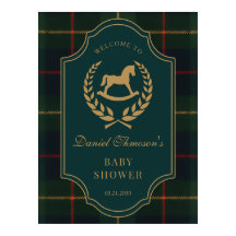 Chuva de bebê de cavalo de polo vintage clássico