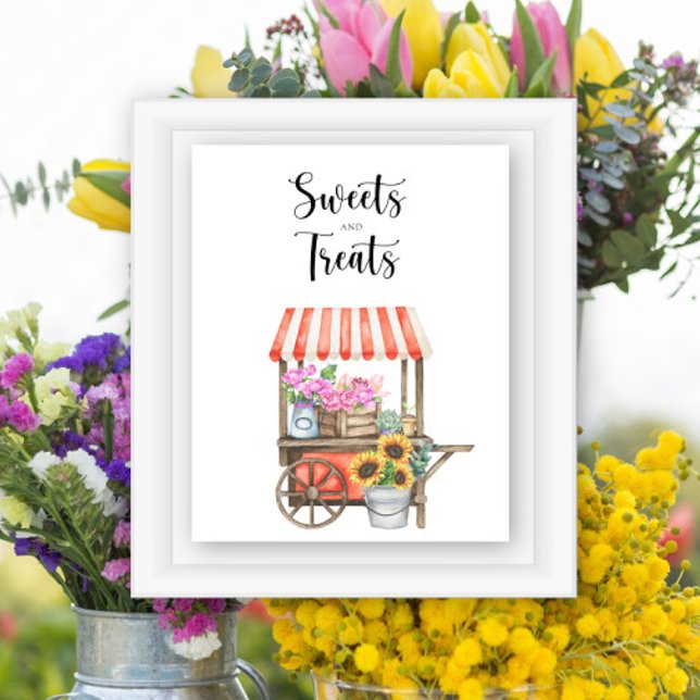 Poster chuva de bebê de flor de agricultores - doces e gu (Criador carregado)