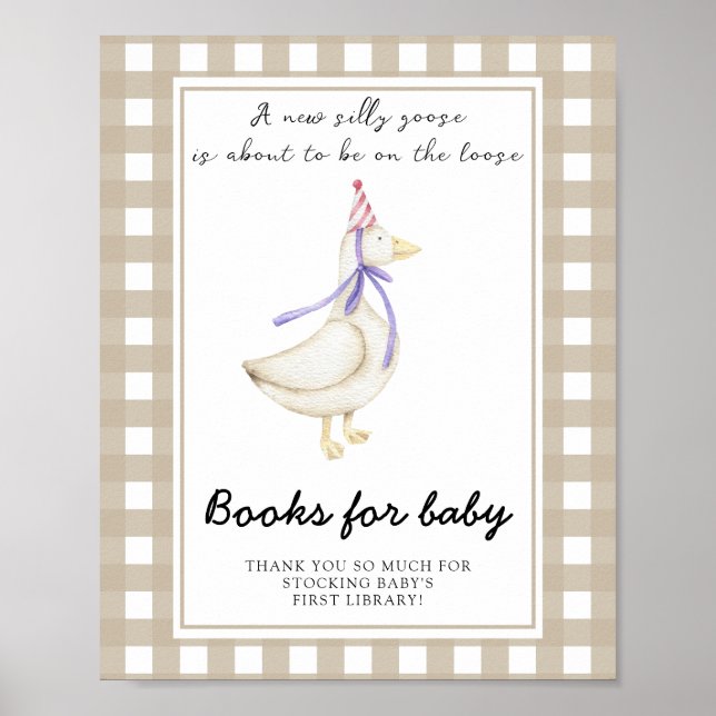 Poster chuva de bebê de ganso - livros para bebê (Frente)