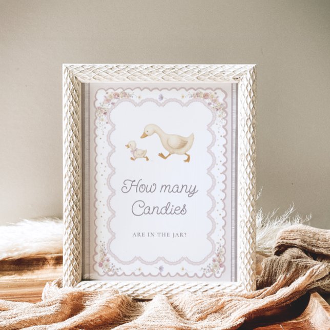Poster Chuva de Bebê do Ganso Bobo Adivinhe Quantos Doces (Criador carregado)