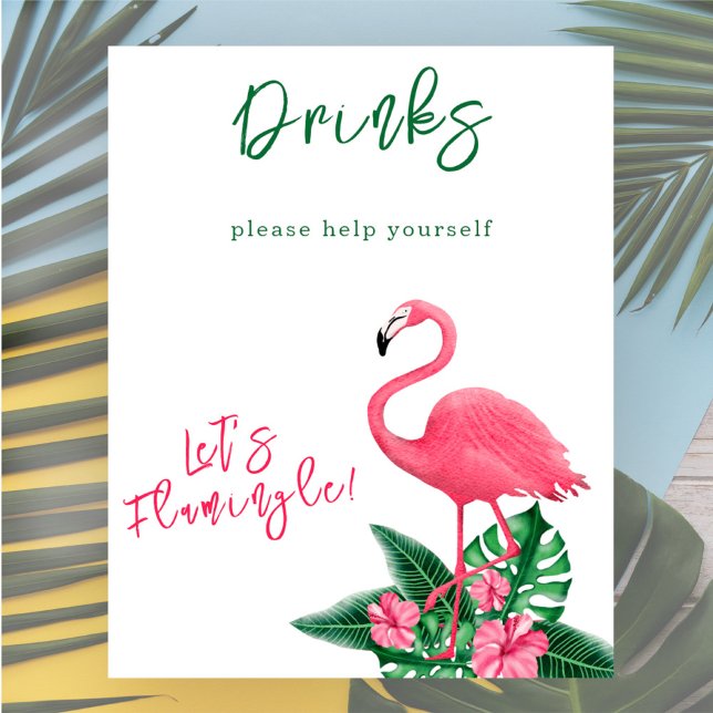 Poster Chuva de bebê flamingo em aquarela - Bebidas (Criador carregado)