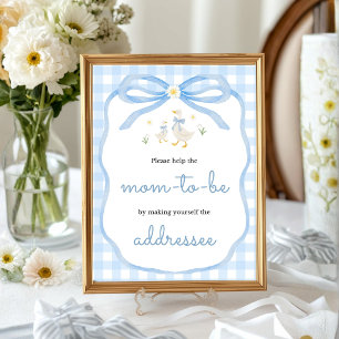 Poster Chuva de Bebê Ganso Bobo Placa de Mesa para a Mã