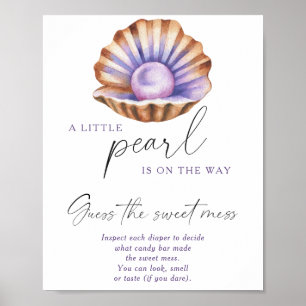 Poster chuva de bebê little pearl - adivinhe a bagunça do