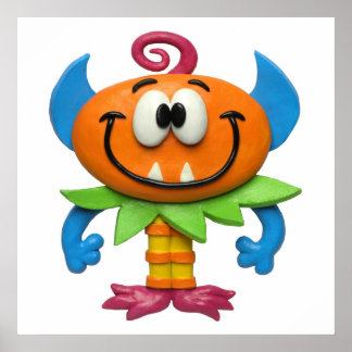 Pôster Chuva de Bebê Menina Monstro Bebê Berçário