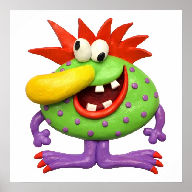 Poster Chuva de Bebê Menino Monstro de Nariz Amarelo Gran (Frente)