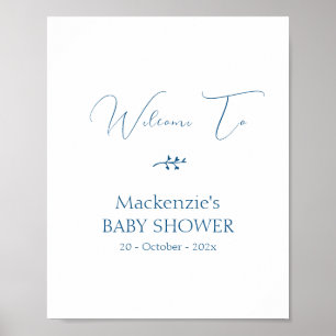Poster Chuva de Bebê Minimalista Clássica Moderna Bem-Vin