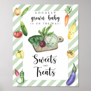 Poster chuva de bebê no mercado de agricultores - doces e