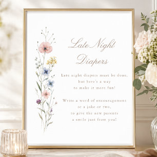 Poster Chuva de Bebê Pequena Flor Silvestre Fraldas Notur