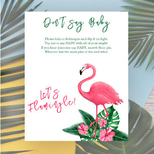 Poster Chuva de bebês do Flamingo Jogo não diga bebê