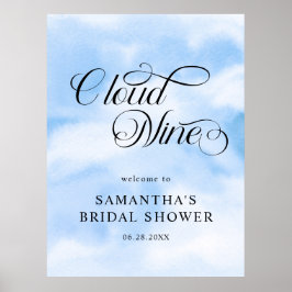 Poster Chuva de Bençãos Moderno em Aquarela para Chá de P