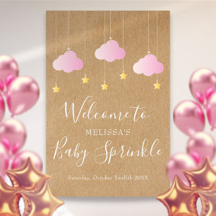 Poster Chuva de Bênçãos para Menina Bebê Boho Bem-Vindo