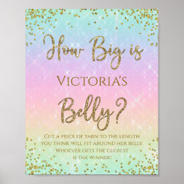 Poster Chuva de Cores Quão Grande é a Barriga da Mamãe Jo