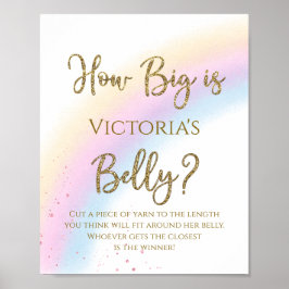 Poster Chuva de Cores Quão Grande é a Barriga da Mamãe Jo