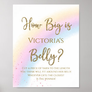 Poster Chuva de Cores Quão Grande é a Barriga da Mamãe Jo