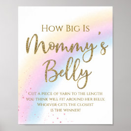 Poster Chuva de Cores Quão Grande é a Barriga da Mamãe Jo