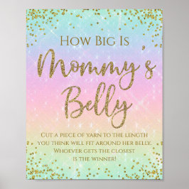 Poster Chuva de Cores Quão Grande é a Barriga da Mamãe Jo