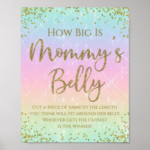 Poster Chuva de Cores Quão Grande é a Barriga da Mamãe Jo