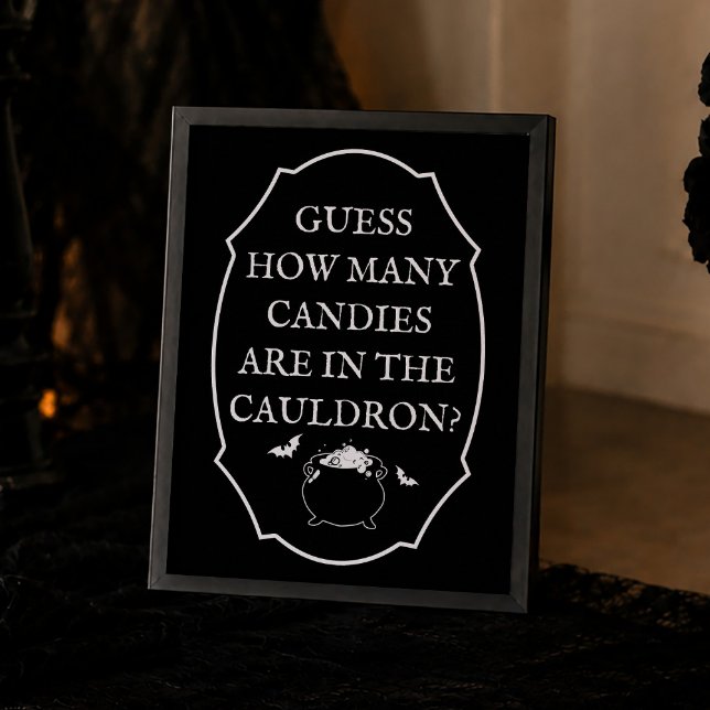 Poster Chuva de Doces no Chá de Bebê Preto de Halloween (Criador carregado)