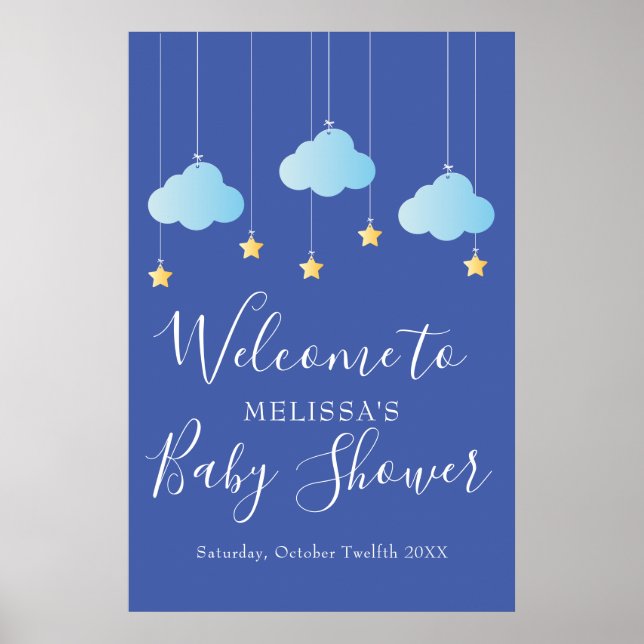 Poster Chuva de Estrelas Chá de Bebê / Recepção de Boas-V (Frente)
