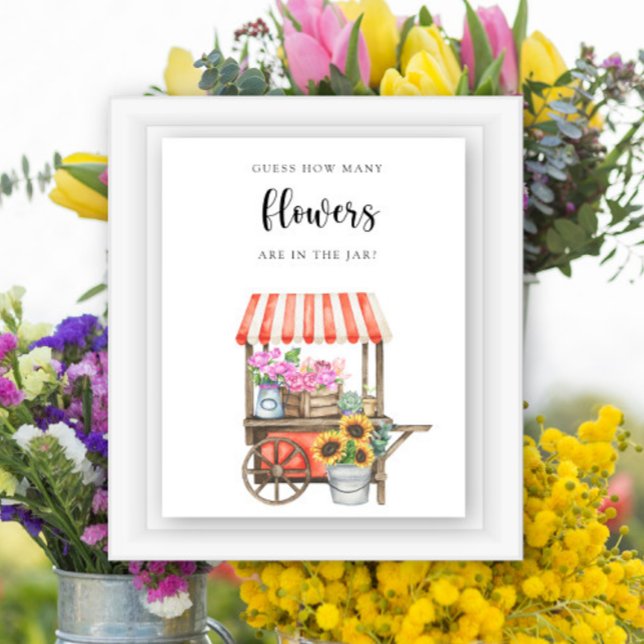 Poster chuva de flores baby shower - adivinhe quantas flo (Criador carregado)