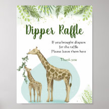 Chuva de fraldas do Safari Giraffe Leaves Baby Sho