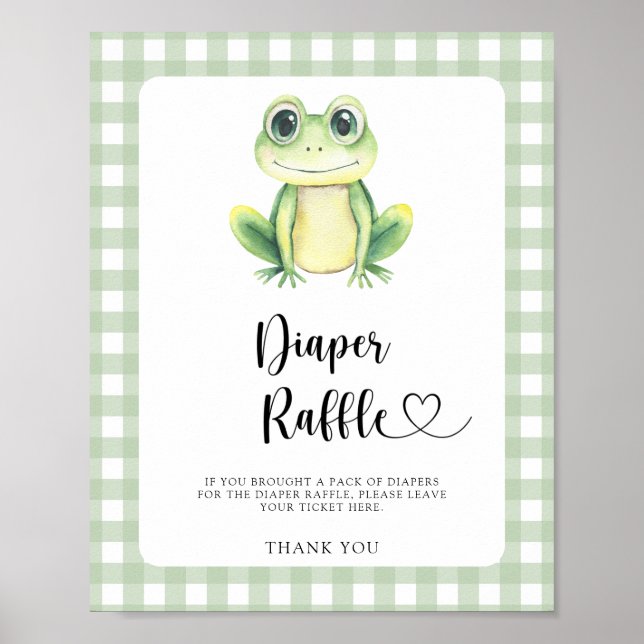 Poster chuva de fraldas - festa de bebê de sapinho fofo (Frente)