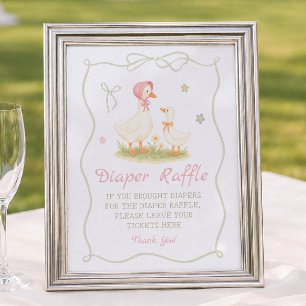 Poster Chuva de fraldas para baby shower da Gansa Rosa Mã