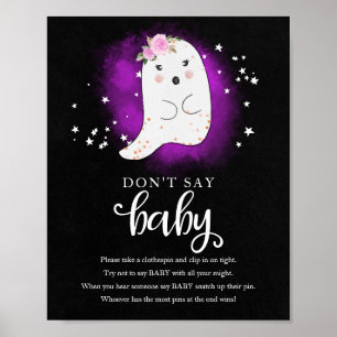Poster Chuva de Ideias de Fantasma de Halloween Não Diga