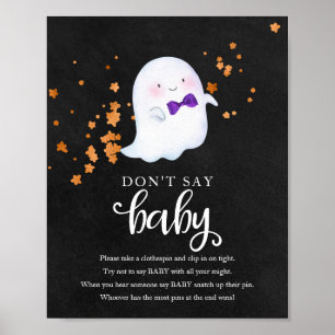 Poster Chuva de Ideias de Fantasma de Halloween Não Diga
