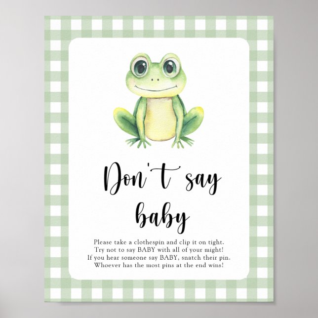 Poster Chuva de Ideias para Bebê Sapo Não diga bebê Carta (Frente)