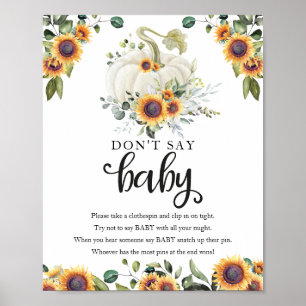 Poster Chuva de Ideias para Chá de Bebê de Outono Sinal d