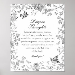 Poster Chuva de Ideias para Fraldas Toile De Jouy Preta B