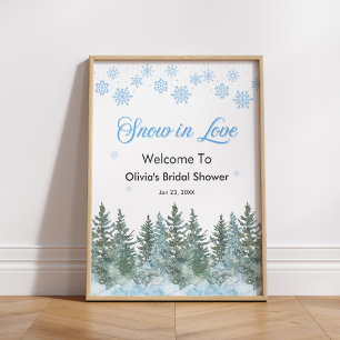 Poster Chuva de Neve de Pinheiro de Inverno no Chuveiro N