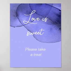 Poster Chuva de noiva azul violeta lavanda amor é doce