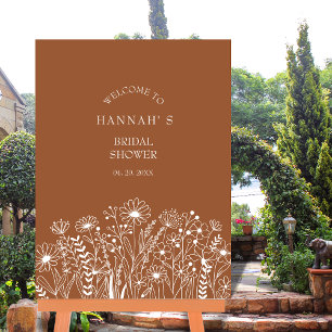 Poster Chuva de Noiva Boho Laranja Queimada Flor Silvestr