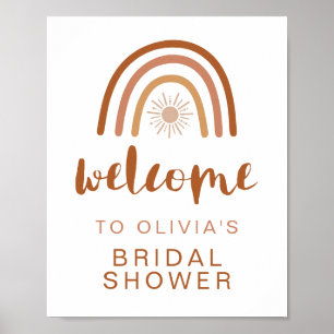 Poster Chuva de Noiva Boho Terracota Arco-íris Sol