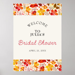 Poster Chuva de Noiva Burnt Orange Tropical Hibiscus Flor