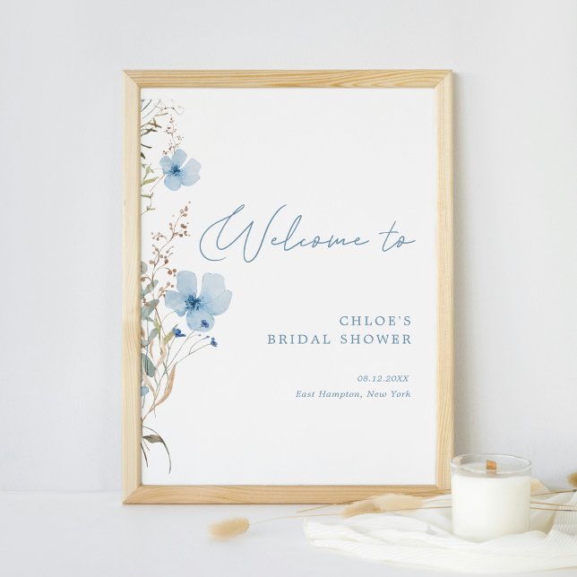 Poster Chuva de Noiva com Flor Silvestre Azul (Criador carregado)