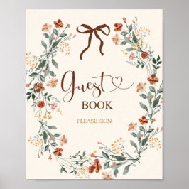 Poster Chuva de Noiva Coquette Bow Outono Flor Silvestre