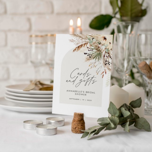 Poster Chuva de noiva econômica cartões e presentes pampa (Criador carregado)