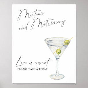 Poster Chuva de noiva Martini O amor é doce aproveite um 