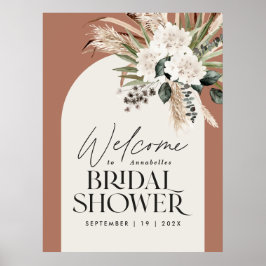 Poster Chuva de noiva pampas grama moderno terracota chiq