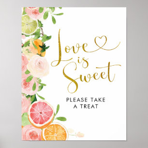 Poster Chuva de Noiva Toranja Cítrico O Amor é Doce