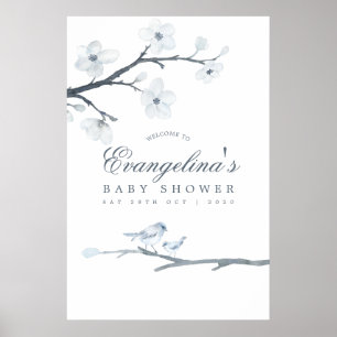 Poster Chuva de Pétalas de Cerejeira Bem-vindo ao Chá de